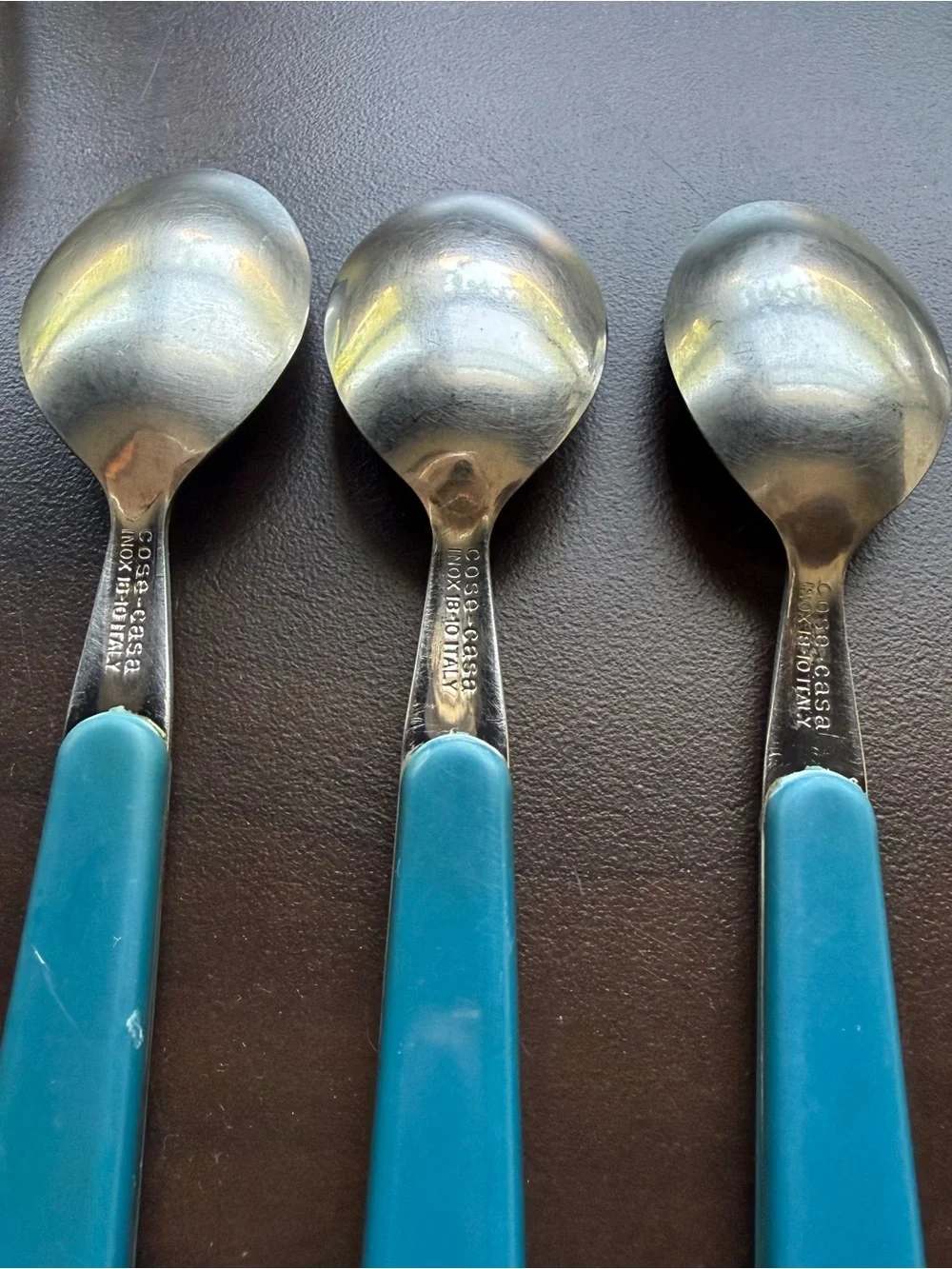 vintage cose-casa Inox 18-10  Italy Flatware  3 fork 2 knife 3 Spoon blue Set
